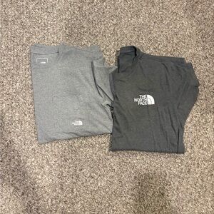 The North Face Light Gray and Charcoal Tees